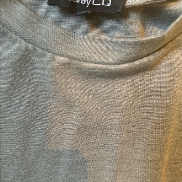 Gray cotton blouse with white edges with navy blue wide - Picture 3 of 5